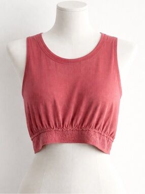 Free People Beach Cropped Dusty Rose Tank